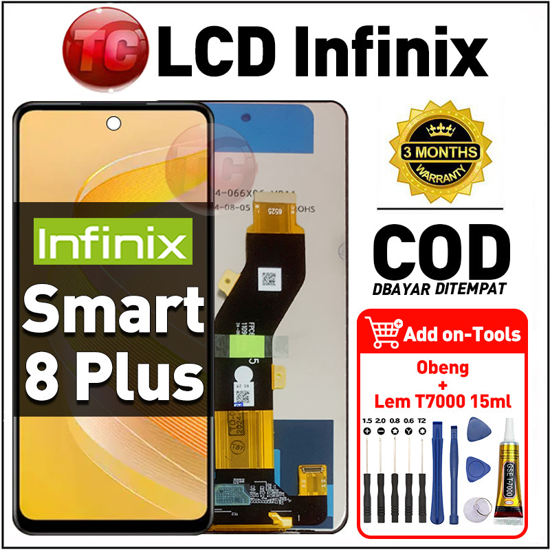 LCD Infinix Smart 8 Plus ORI +Obeng tools+Lem T7000 fullset asli original hp Touchscreen Replacement