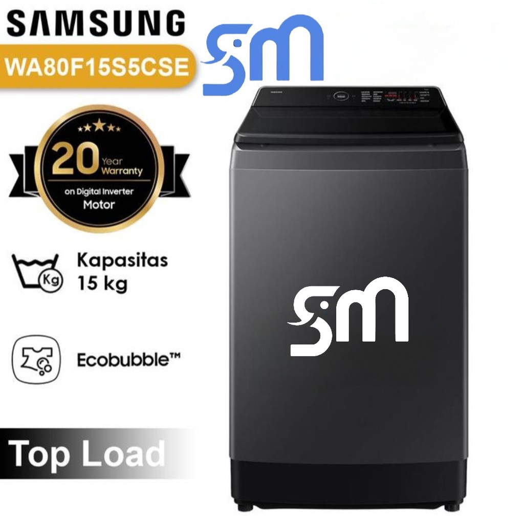 Mesin cuci Samsung 15 kg AI Top Loading WA80F15S5CSE 1 tabung WA80F15 Bespoke