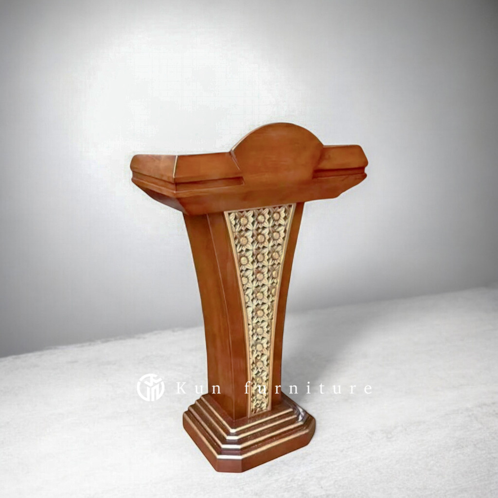 mimbar podium-mimbar mushola-mimbar ceramah jati podium pidato