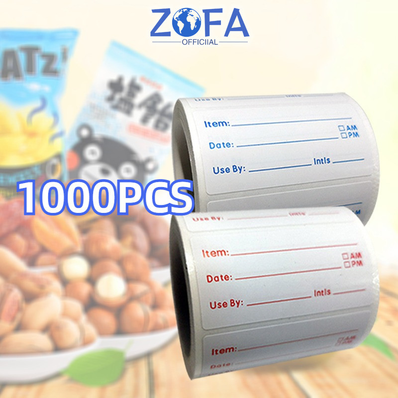 

1000PCS Food Label Waterproof Stiker Tanggal Kadaluwarsa Label Penyimpanan Makanan Label Tanggal Isi