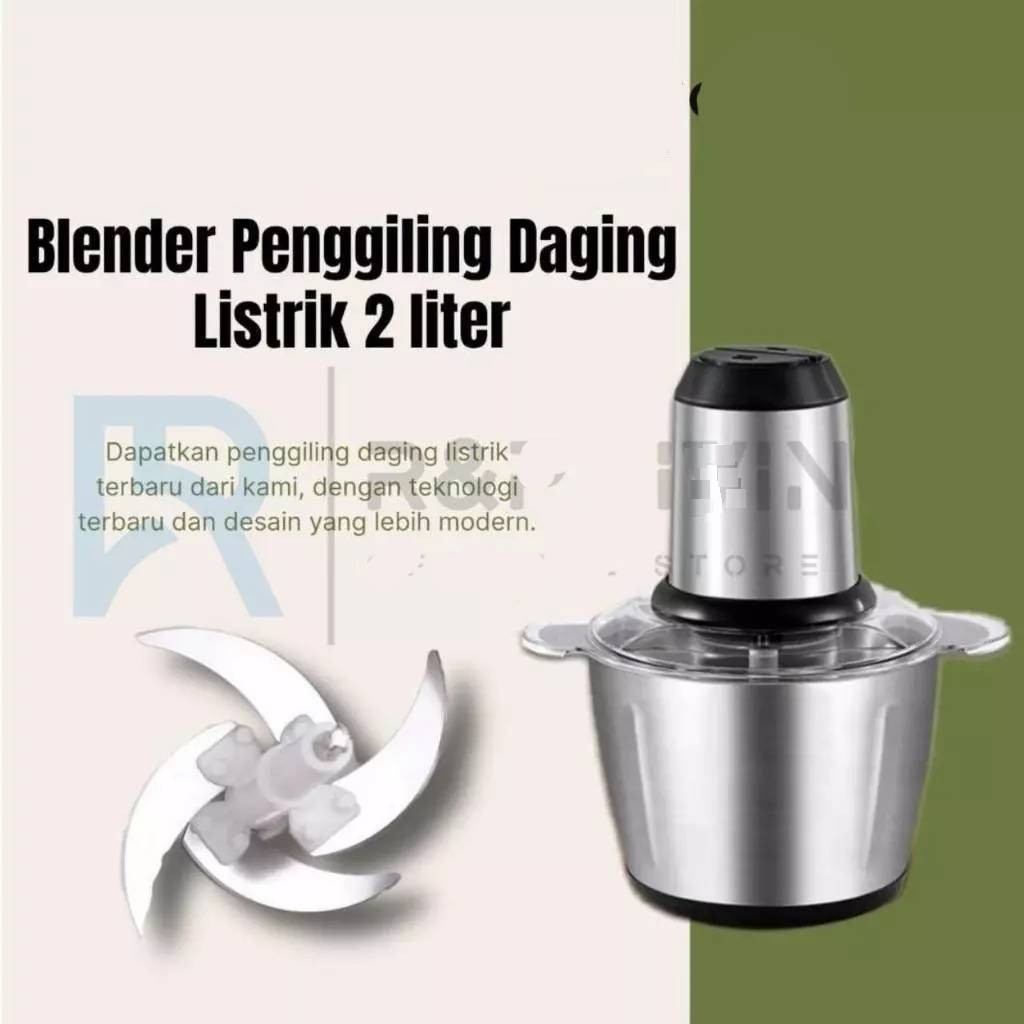 Blender Daging Bumbu Stainless Steel Chopper Serbaguna Penggiling Daging Sayuran Serut Es  Belender