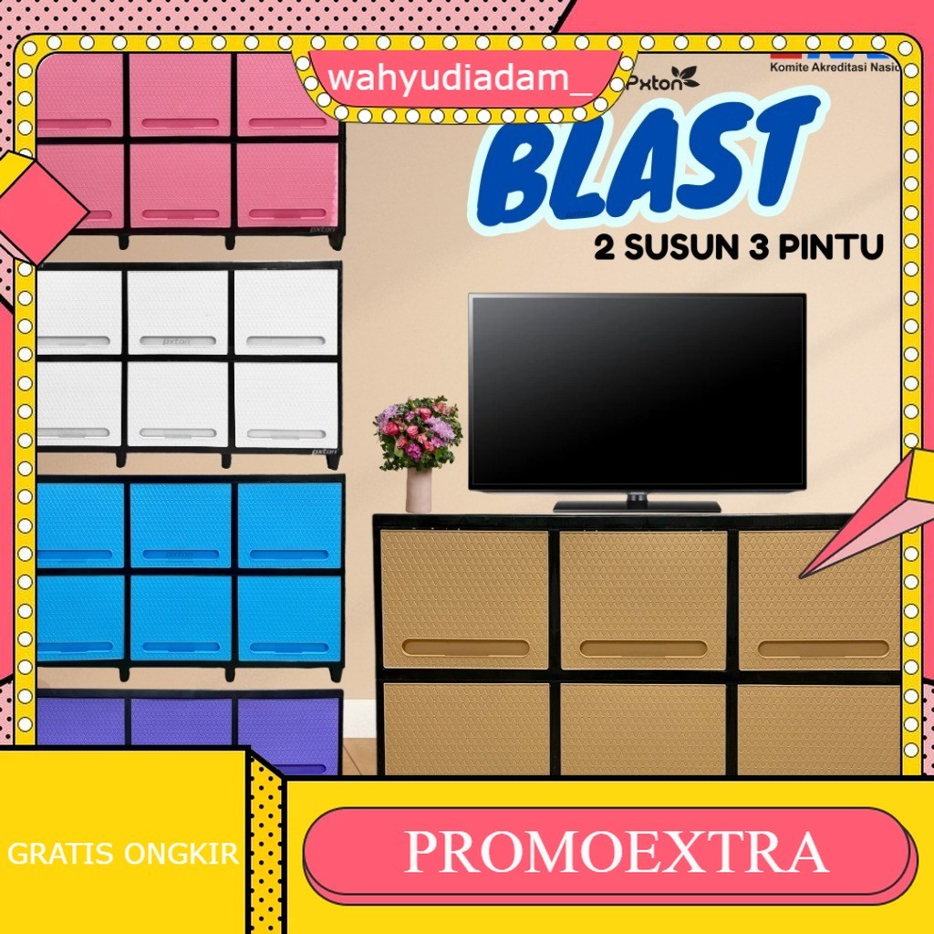 LEMARI PLASTIK BLAST 2 SUSUN MEJA TV MINIMALIS / RAK PAKAIAN / Lemari pakaian plastik / Rak baju / r