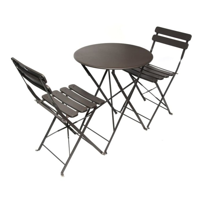 Set meja Kursi Teras Besi Lipat SOLEIL Meja Taman Minimalis
