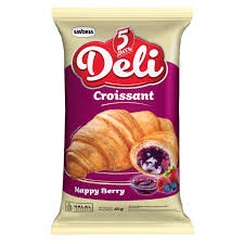 

5 Days Croissant Happy Berry - Deli Roti Croisant Isi Blueberry 45g 1pcs