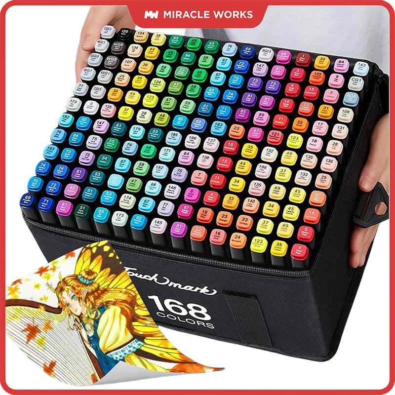 

6.6 MW Spidol Warna Warni 1 Set Sketch Marker 2 Tip Touch Marker 24/48/60/80/100/120/168 Warna