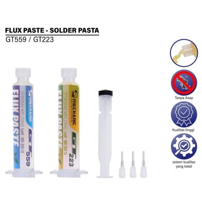 MECHANIC GT Series 223 / 559 High Activity Flux Paste Bantu Solder Pasta Minyak Isi 10cc