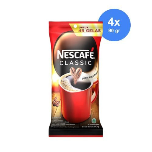 

NESCAFE Classic Kopi Instan Sachet Bag 90gr x 4