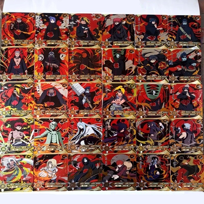 Kartu Naruto Full Set Ar Akatsuki 66 Pcs No.001-066Uchiha Itachi Sasuke Anime Kartu Flash Gold Hoshi