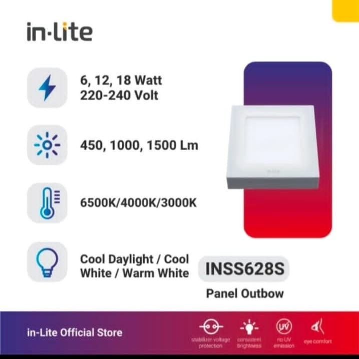 In-Lite LED Lampu Panel Light kotak INSS628S 12 Watt