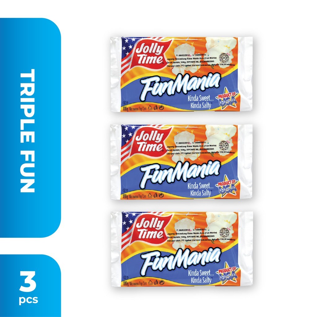 

Jolly Time - Paket Triple Fun (3FM) - Mircowave Popcorn