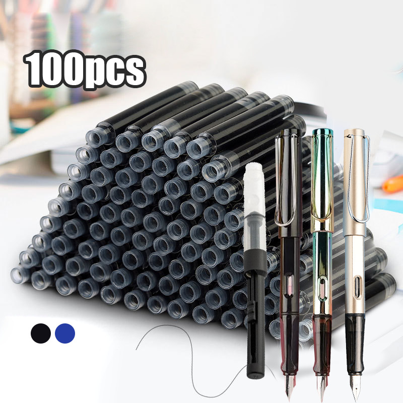 

100pcs Fountain Pen pena Pulpen ink Pen for student Use Pena tidak mengandung tinta Miss Art
