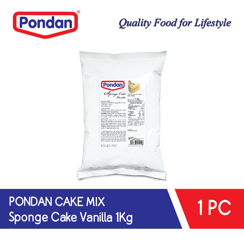 

Pondan Sponge Vanilla Tepung Premiks 1 kg