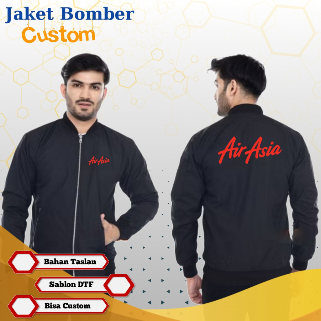 Jaket Air Asia Merchandise Bomber Maskapai MS1 Jaket Bomber Custom