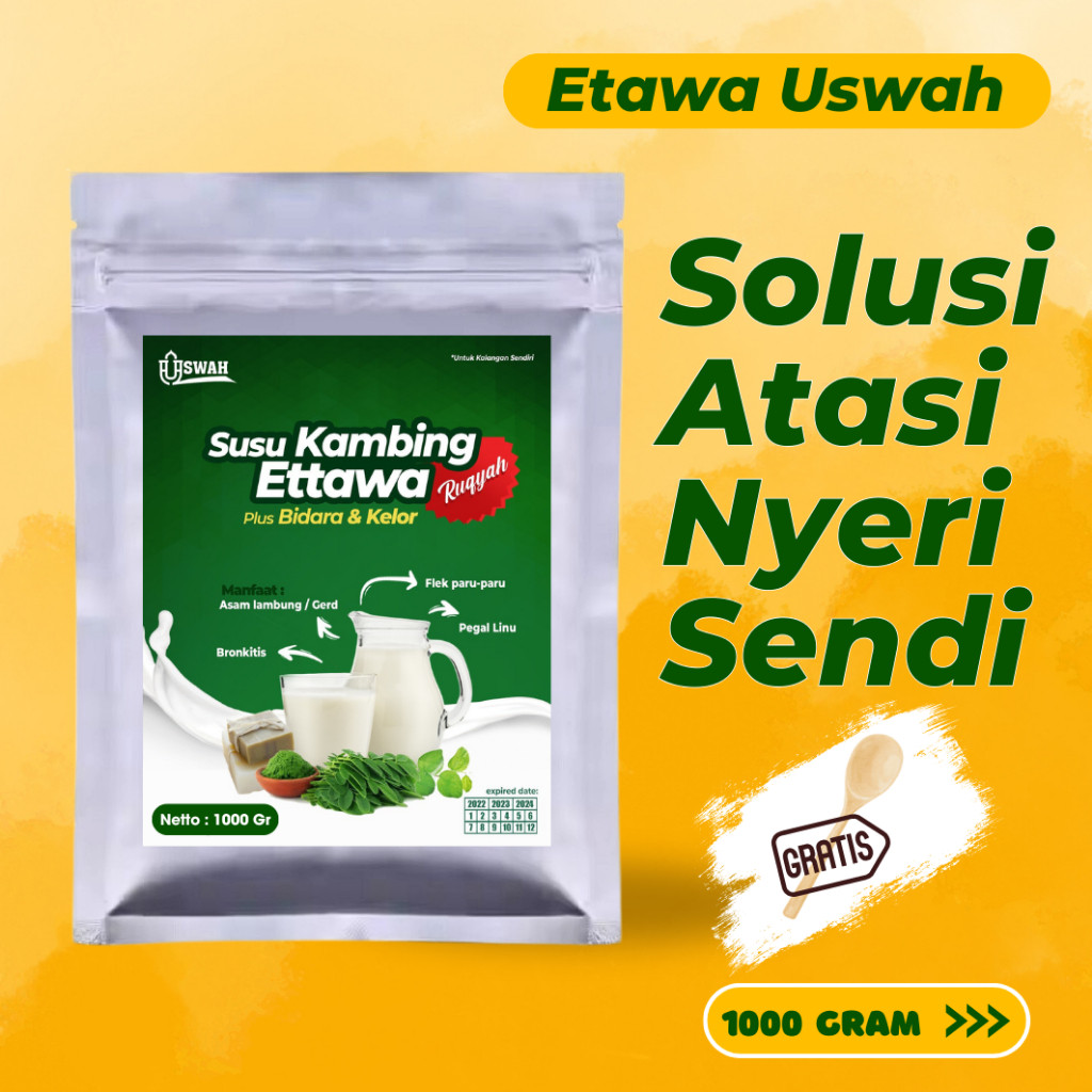 

Susu Etawa Uswah 1KG - Nyeri Sendi Hilang Tanpa Efek Samping dengan Susu Etawa Berkhasiat Susu Memperkuat Kepadatan Tulang, Susu meningkatkan daya tahan tubuh Susu Asam Urat Susu Sendi Susu Nyeri Sendi Susu Pegal Linu Susu Asam Urat