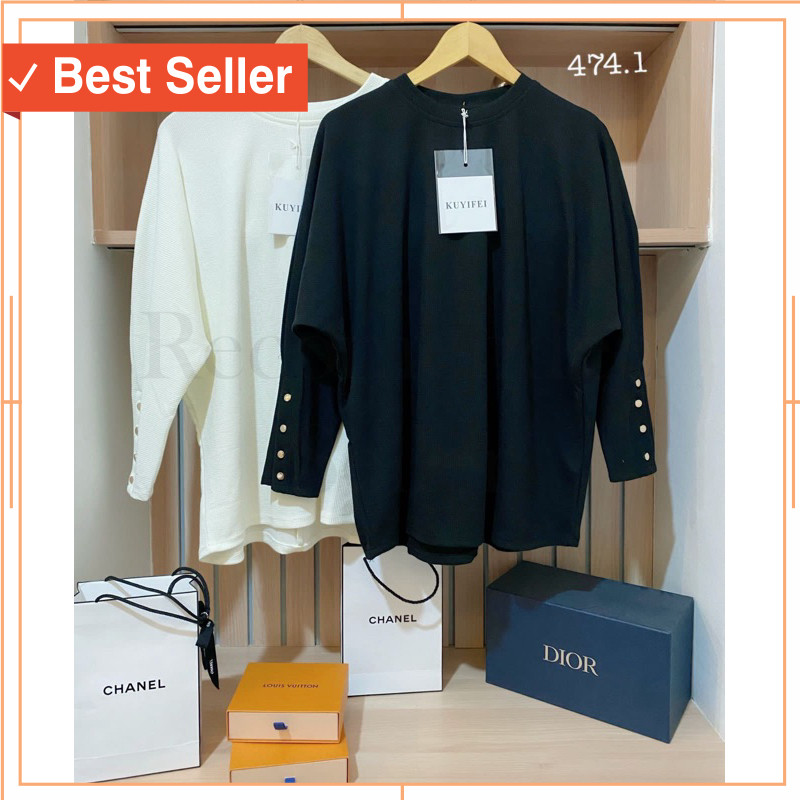 Korean Style Matching Keren Casual Baju skena / ATASAN WANITA KUYIFEI ASLI 474.1# 474.3# BATWING OVE