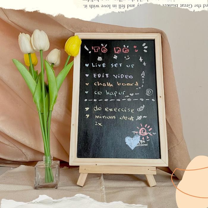 

Promo Papan Tulis Hitam Kapur Chalk Board Free Penyangga & Kapur 20x30 cm - Full frame terlaris