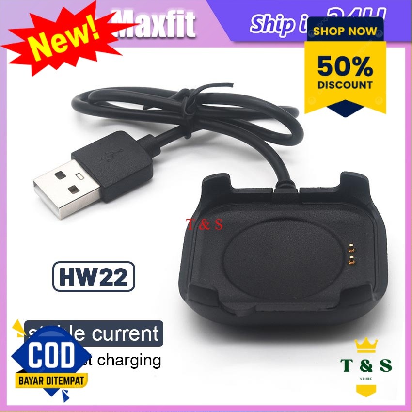 Kabel USB Charger Casan Huawei Watch HW19 HW22 2 PIN Charger Smartwatch SERIES T500 / T55 / T500+ SE