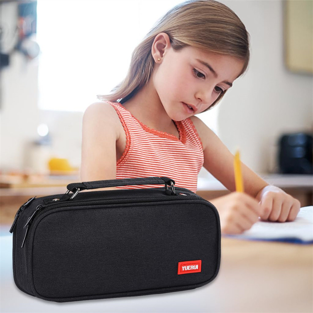 

Large Capacity Pencil Pouch for Girls & Boys, 5 Compartments Canvas Pencil Pouch, Aesthetic Stationery Pouch for School