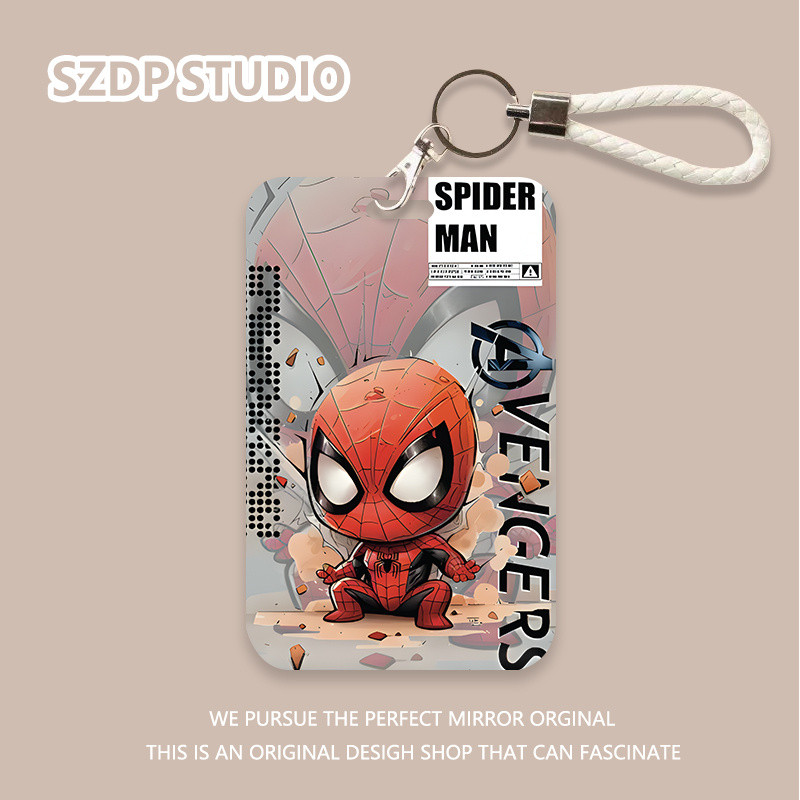 

ID CARD Penutup pelindung kartu bank gantungan kunci pola laba-laba lucu kartun Korea penutup pelindung kartu bus penutup pelindung kartu ID