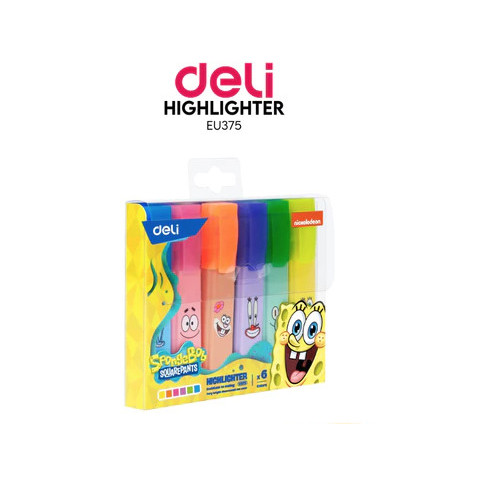 

DELI Highlighter EU375 Set isi 6 Warna Edisi Spongebob