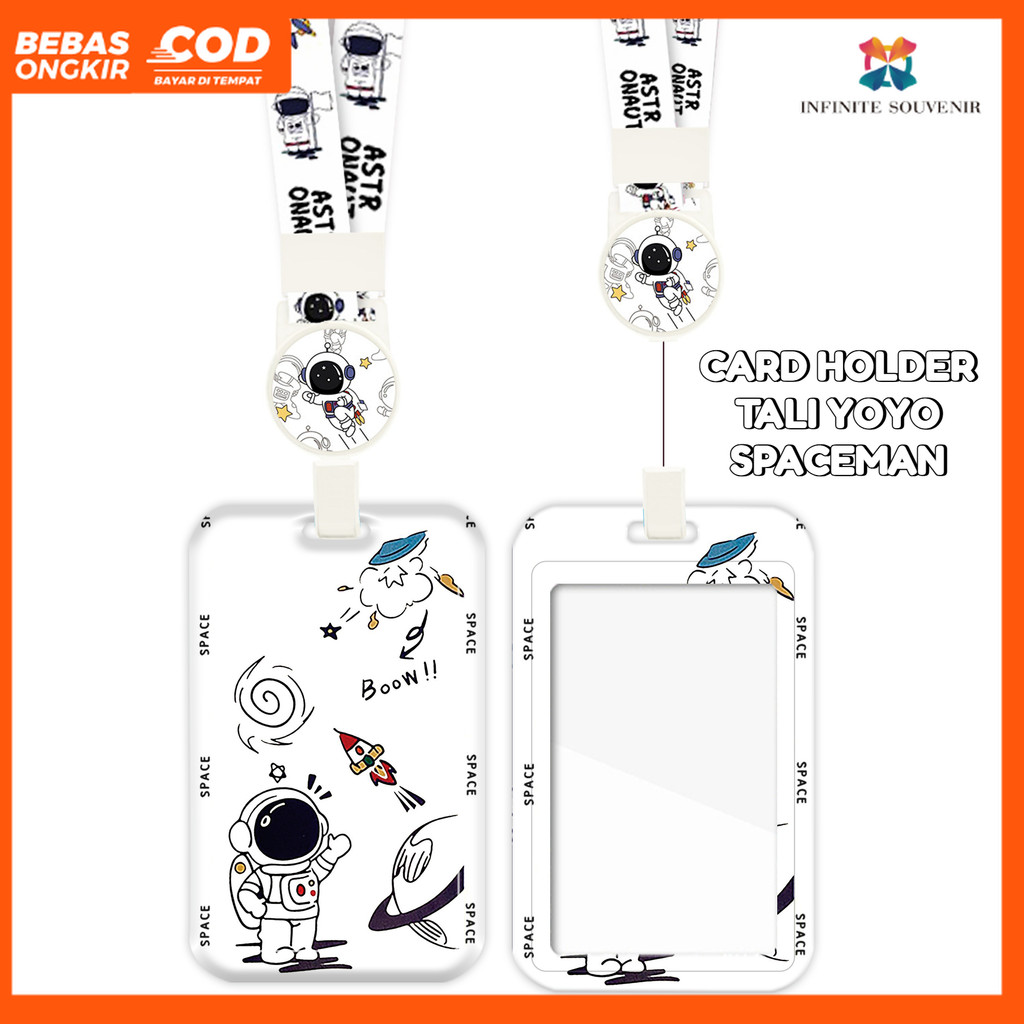 

(N017) ID Card Holder Tali Yoyo Spaceman / Nametag Yoyo Astronaut / Card Holder Yoyo / Astronot / Luar Angkasa / Space Human/ Card Holder Tali Bisa Ditarik
