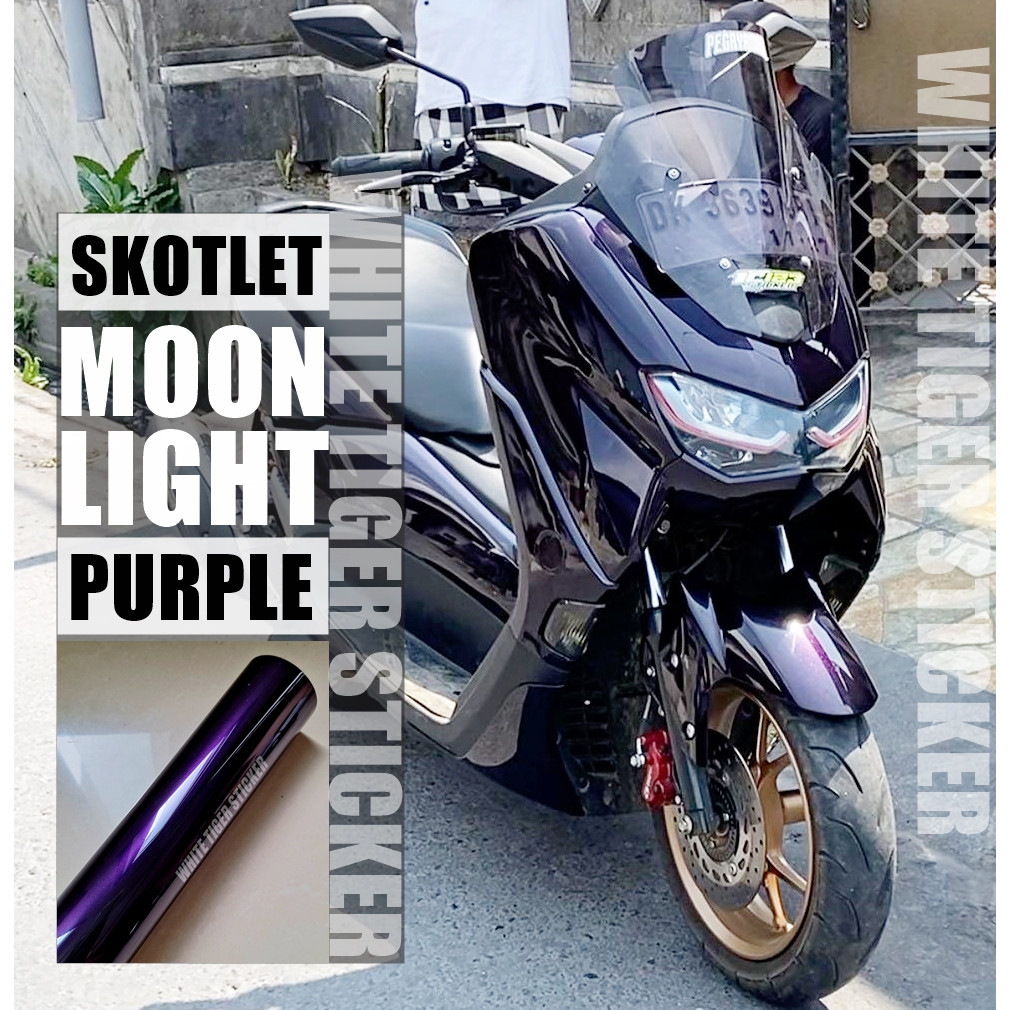 SKOTLET STIKER MOTOR HITAM LEMBAYUNG UNGU MOONLIGHT PURPLE SCOTLITE MOONLIGHT VIOLET SKOTLET MOONLIG