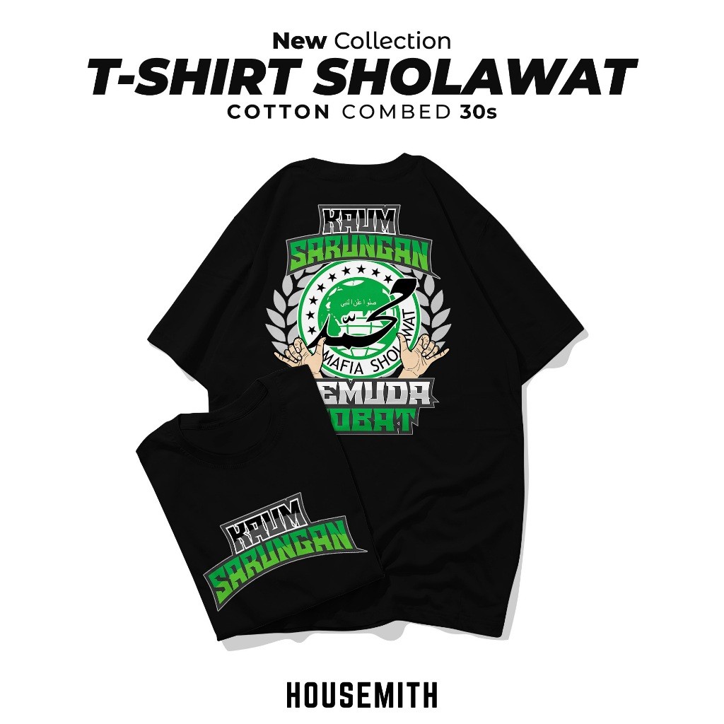 Kaos Mafia Sholawat V8 -  Mafia Sholawat NU - Kaos Pendek Sholawat - Kaos Santri - Kaos Mafis Jawa -