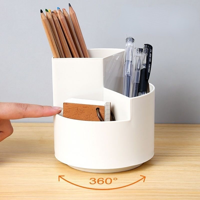 

Rotatable Pen Holder Pencil Storage Box Student Desktop Office Stationert Household Multifunctional Makeup Brush Organizer Box
