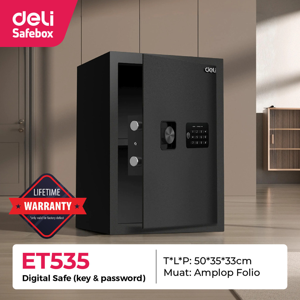 

BRANKAS DIGITAL DELI ET535 / SAFE DEPOSIT BOX RUMAH HOTEL / ELEKTRIK CASH BOX ET-535