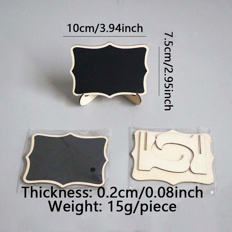 10PCS Mini Papan Tulis Blackboard Kapur Mini Chalkboard Papan Tulis Kapur Kayu Papan Kapur Menu Cafe