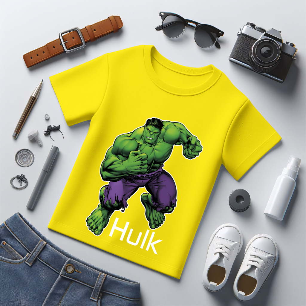 Baju Kaos Harian Distro Anak Laki Laki Karakter Hulk Keren Import 1 - 10 Tahun - Hypelane - DTF