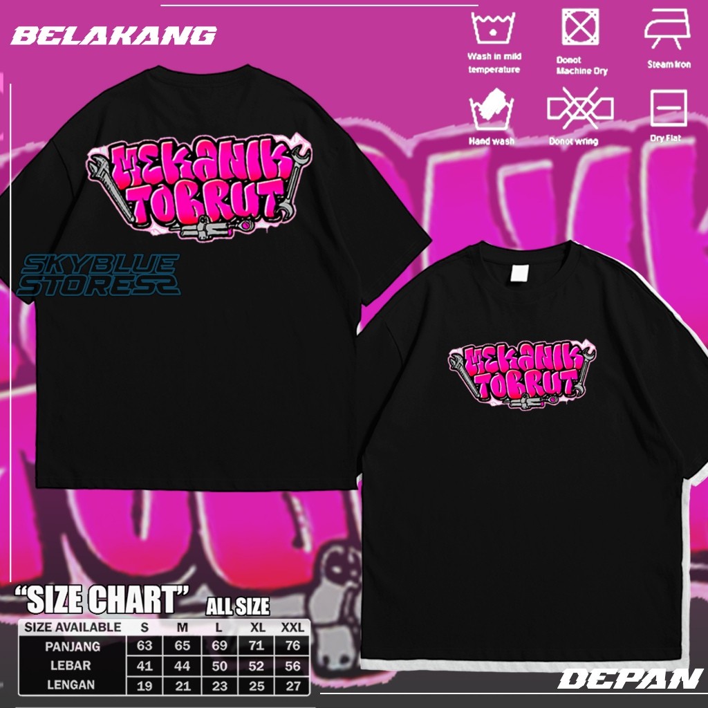 KAOS DISTRO MEKANIK TOBRUT UNISEX - SkyBlue Store - SkyBlue Fashion