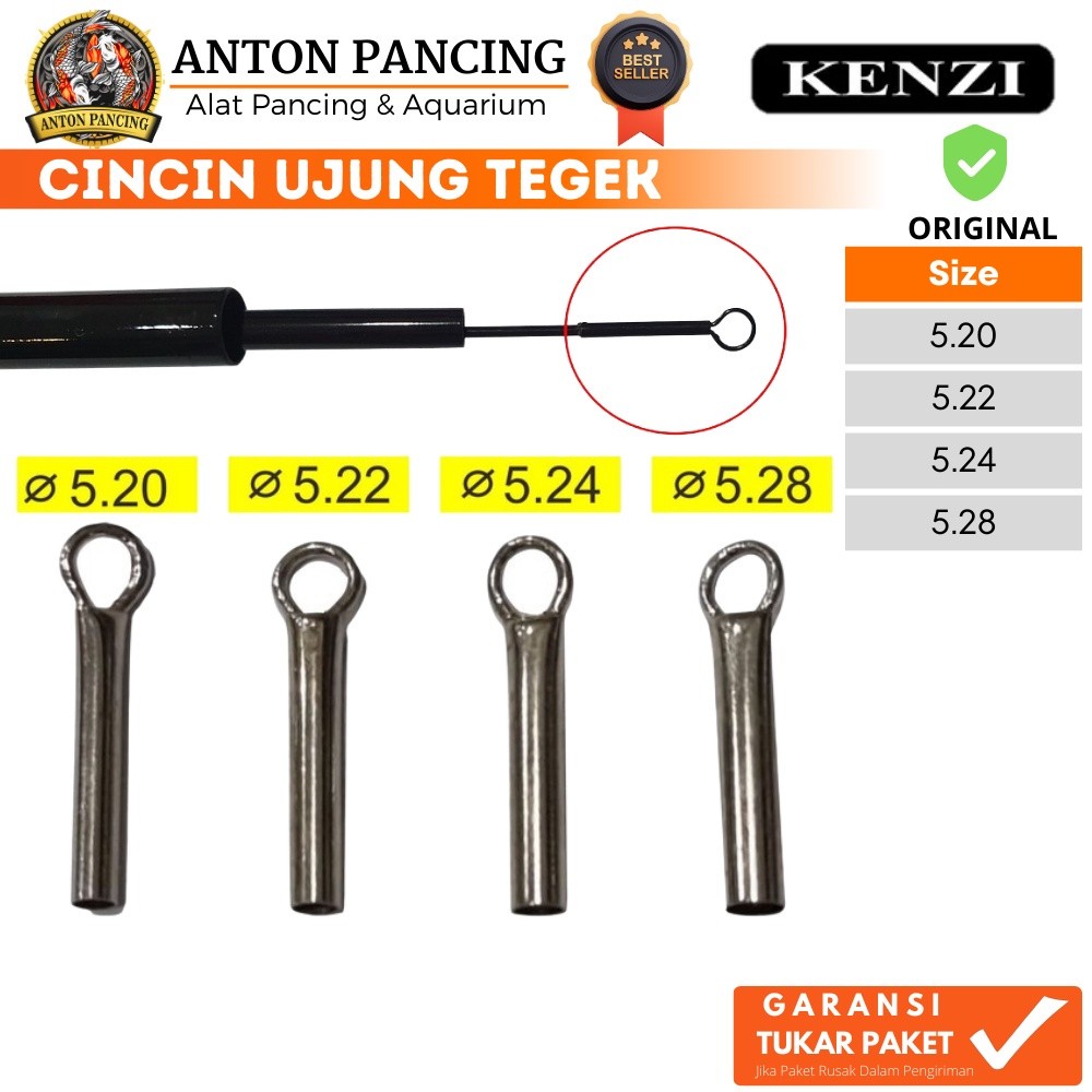 Kenzi Top Guide Pole Ring Ujung Tegek Pancing Bahan Metal - Anton Pancing