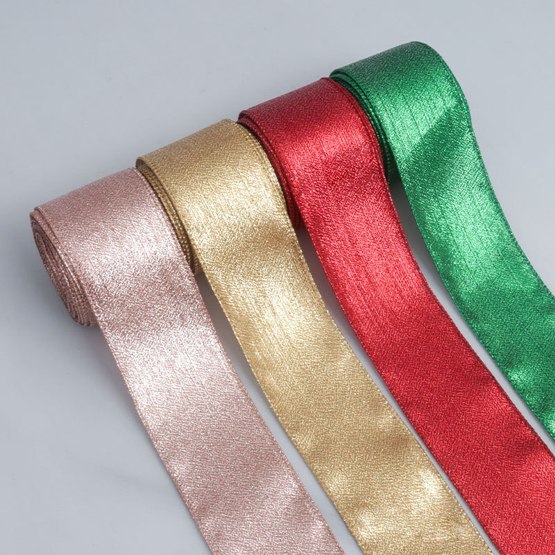 

1 Roll Pita Gliter Emas Perak / Pita Metalik Lebar 6cm
