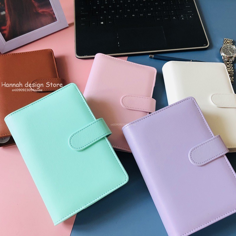 

A5 PU Leather DIY Binder Notebook Cover Macaron Color Diary Agenda Planner Paper Cover School Stationery