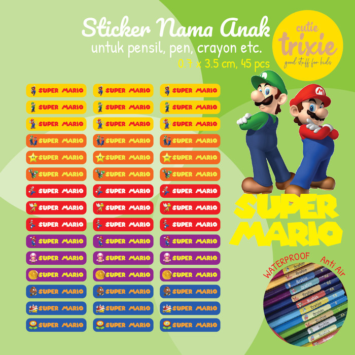 

Sticker Label Nama Pensil SUPERMARIO