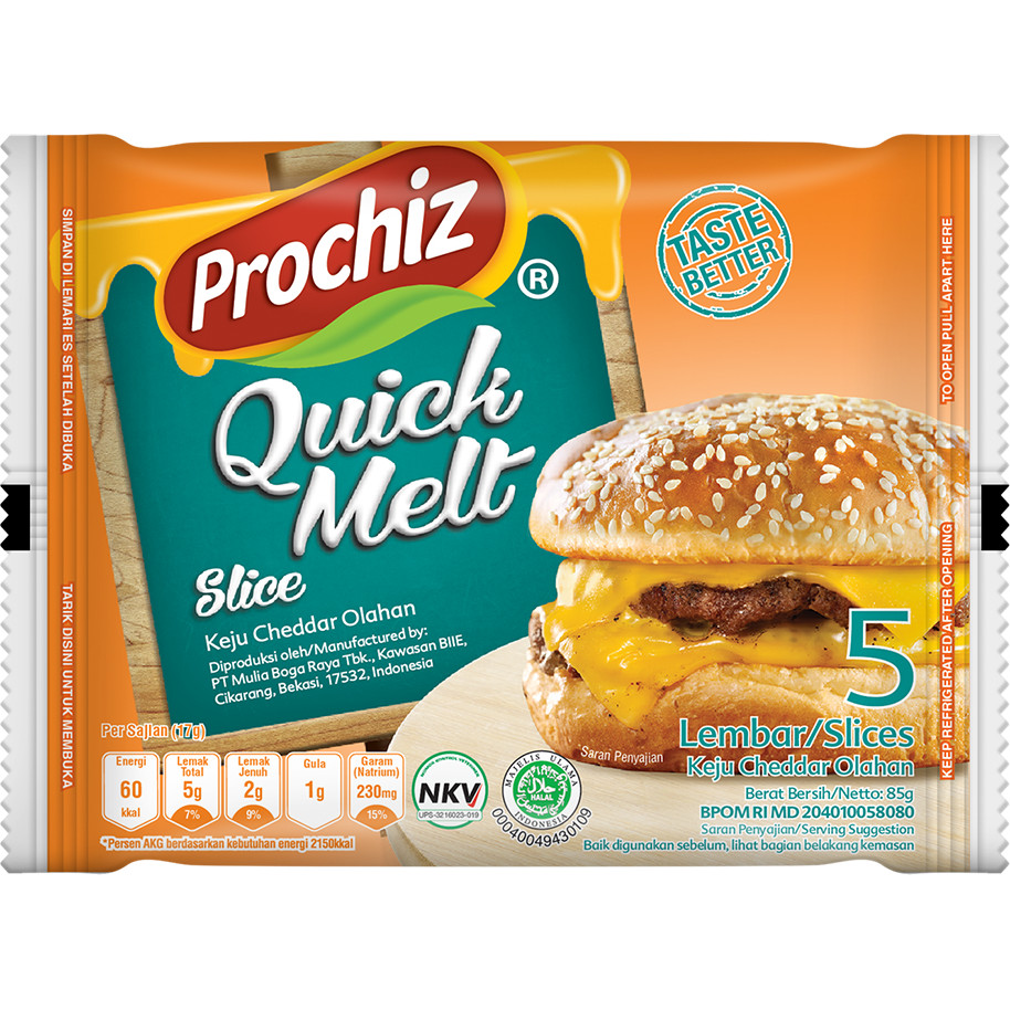 

ProChiz Keju Quick Melt Slice - 5 Slice 85 gr