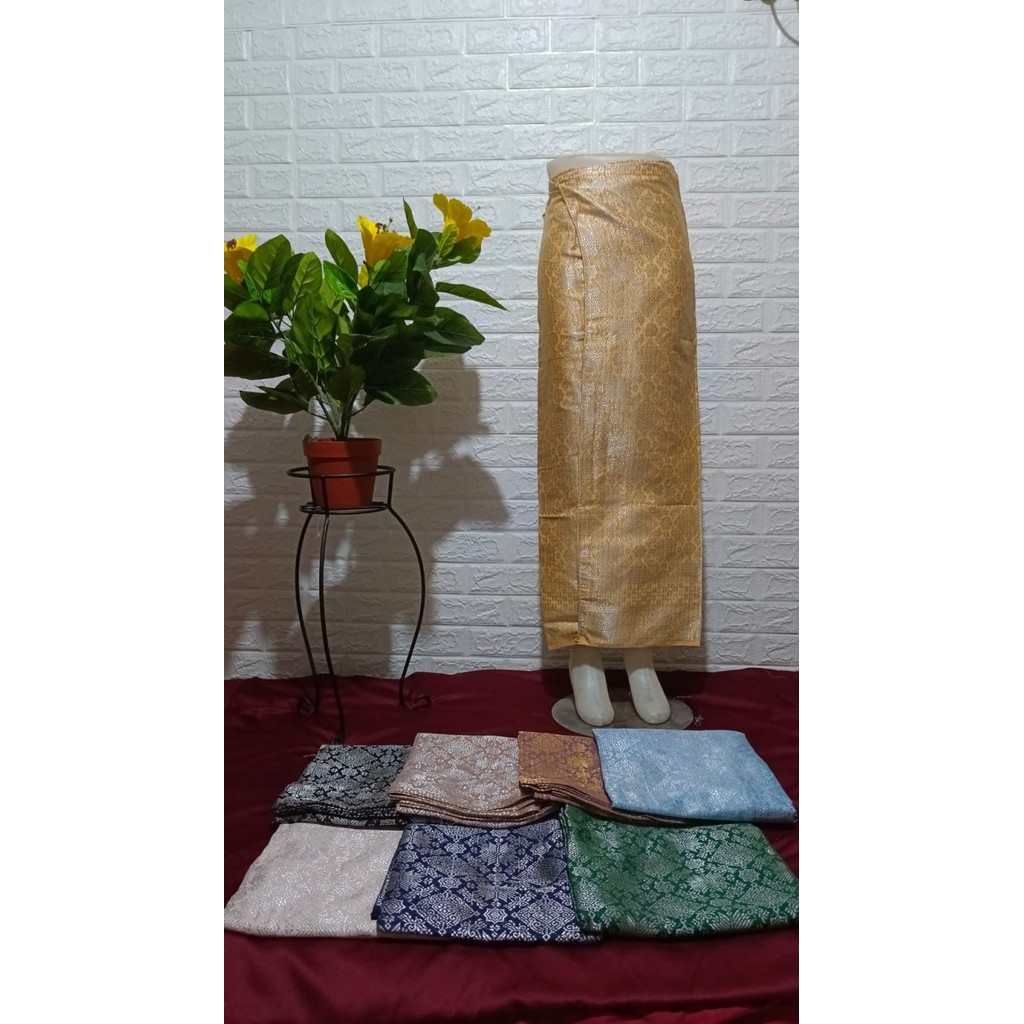 Rok Lilit Motif Songket//Bawahan Kebaya//Rok Lilit 2 - Biru Silver