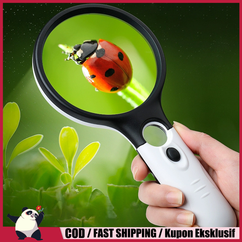 

2in1 Magnifier Gelas Kaca Pembesar Dengan Lampu 3 LED Loop Magnifying Untuk Membaca dan Perhiasan /Pembesar Tato Alis