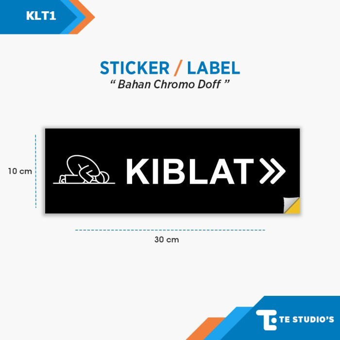 Stiker Arah Kiblat Rambu Tanda Sign Label Sticker Petunjuk Sholat