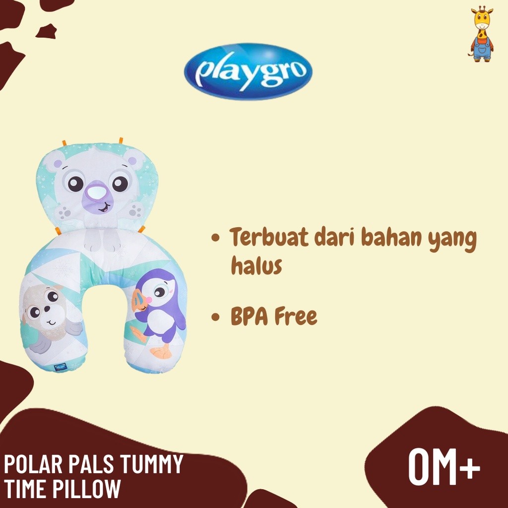 Playgro Polar Pals Tummy Time Pillow - Bantal Tummy Time Bayi