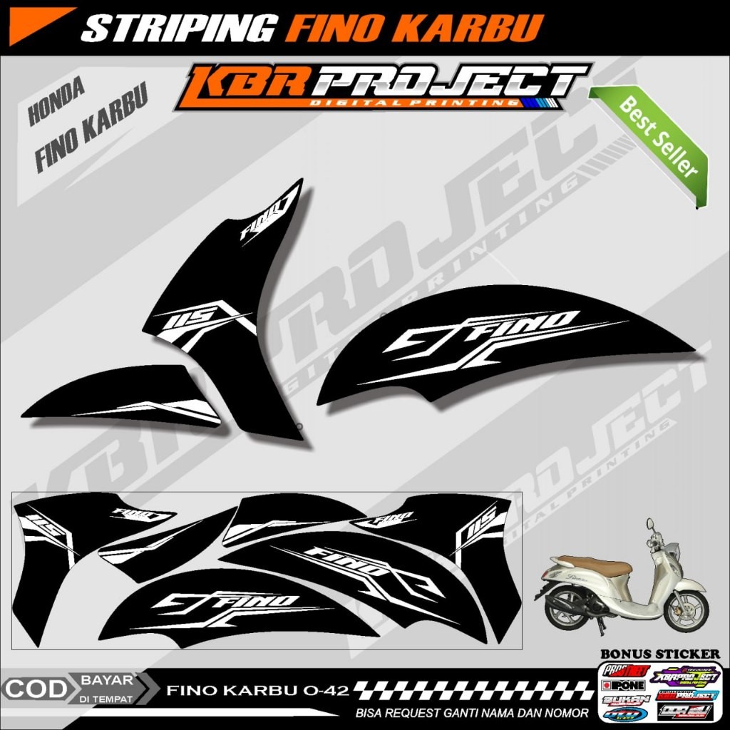 FINO KARBU STIKER STRIPING PREMIUM MOTOR KEREN LIS VARIASI (FINO KARBU ) STIKER MOTOR YAMAHA DESAIN 