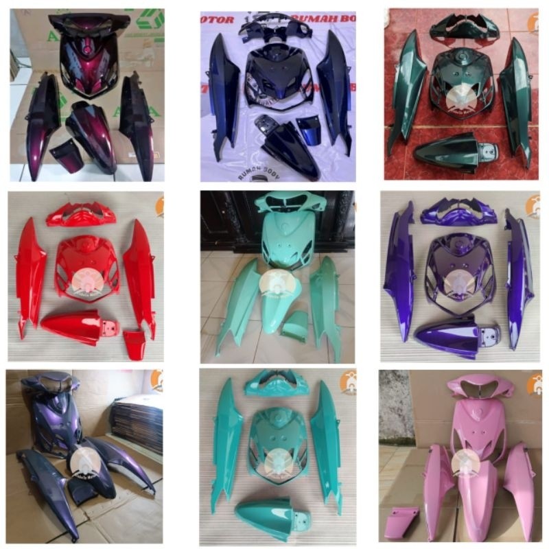 BODY CUSTOM MIO SMILE/COVER BODY YAMAHA MIO SMILE (2008-2013) FULLSET BODY HALUS + STRIPPING / ALL C