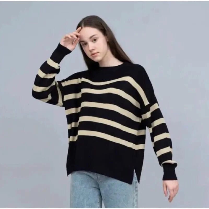 ZEIVOR - ZFS SWEATER TARANA STRIPE LENGAN PANJANG / MOUDY SWEATER / PAKAIAN RAJUT MELAR / daily fash
