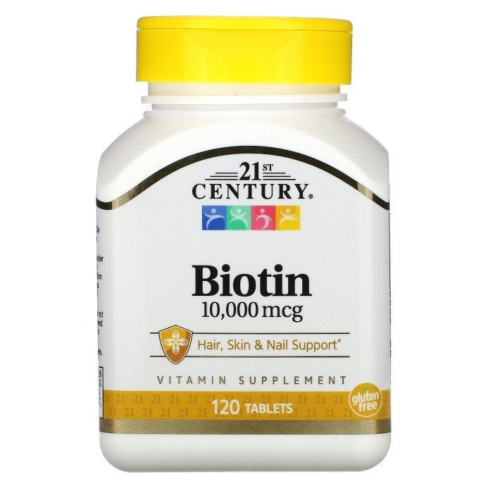 21st Century Biotin 10000 mcg 120 Tablets Hair Skin Nail Support USA