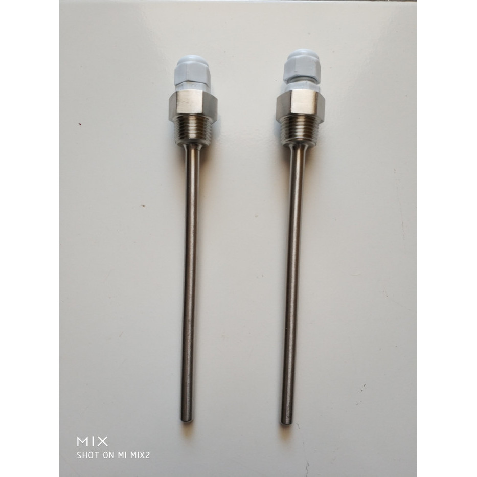 1/2" NPT Panjang 150mm Thermowell Stainless Steel Temperature Sensor