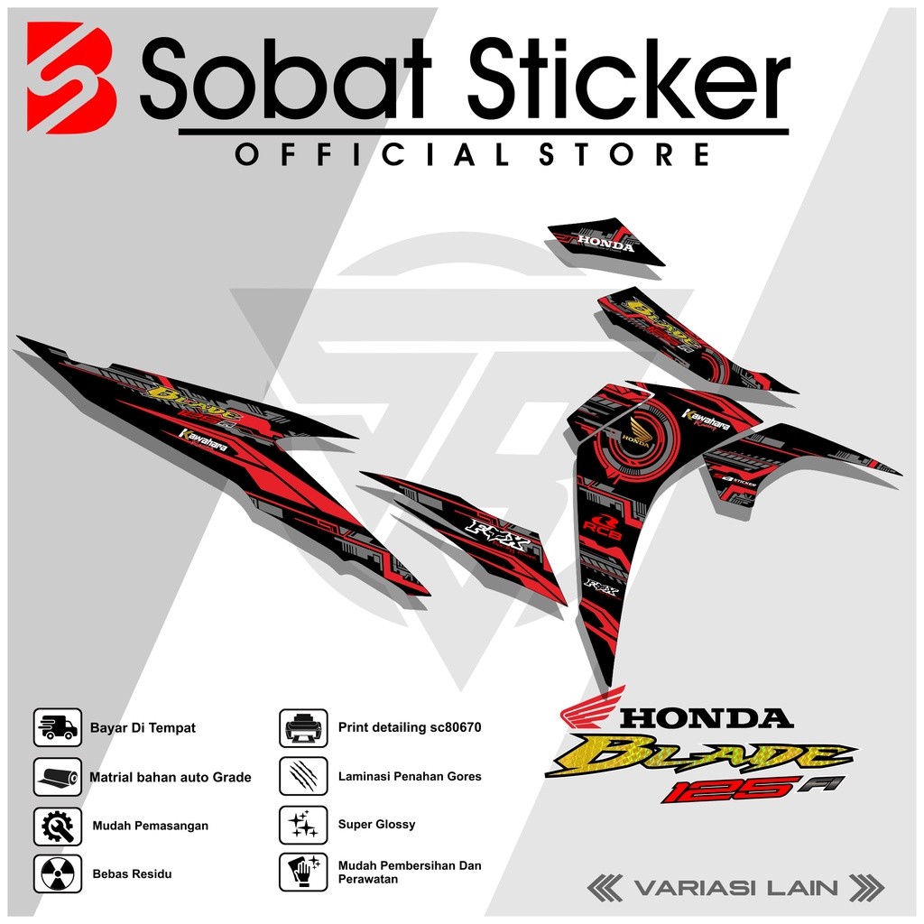 STRIPING BLADE 125 FI - STRIPING VARIASI HOLOGRAM CROME VINYL HONDA BLADE 125 FI 004