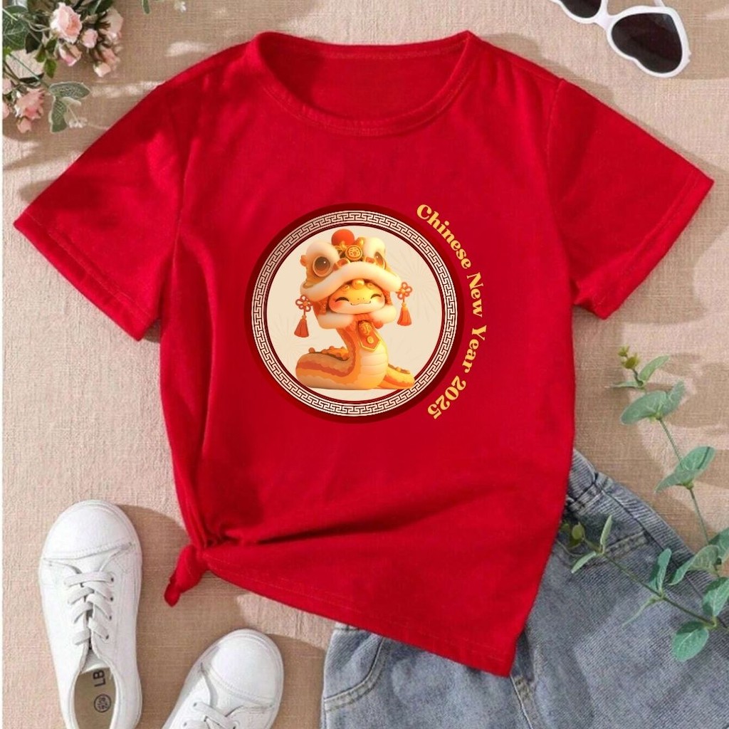 Kaos Baju Imlek Anak Perempuan / Laki Laki Usia 1 - 12 Tahun Kualitas Premium Kece Model Terbaru