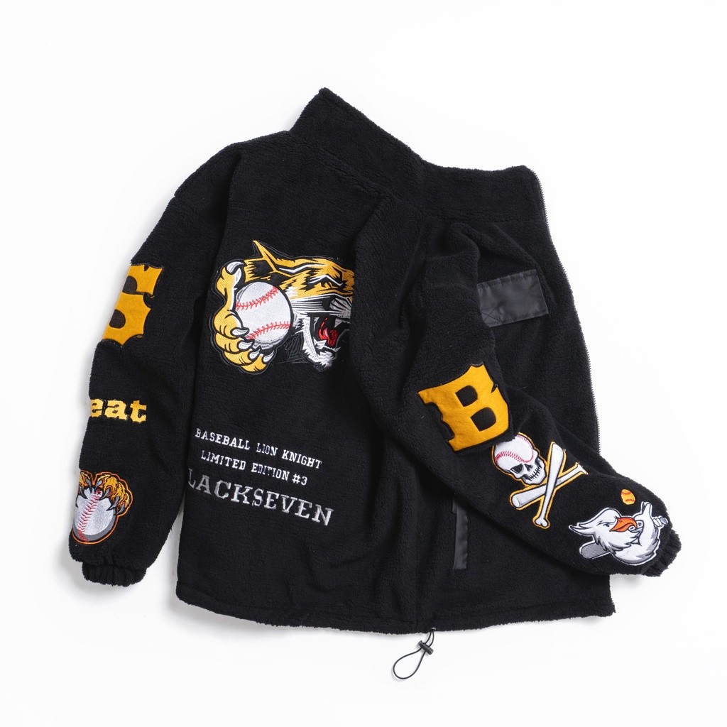 VARSITY SHERPA JACKET | TIGER BLACK