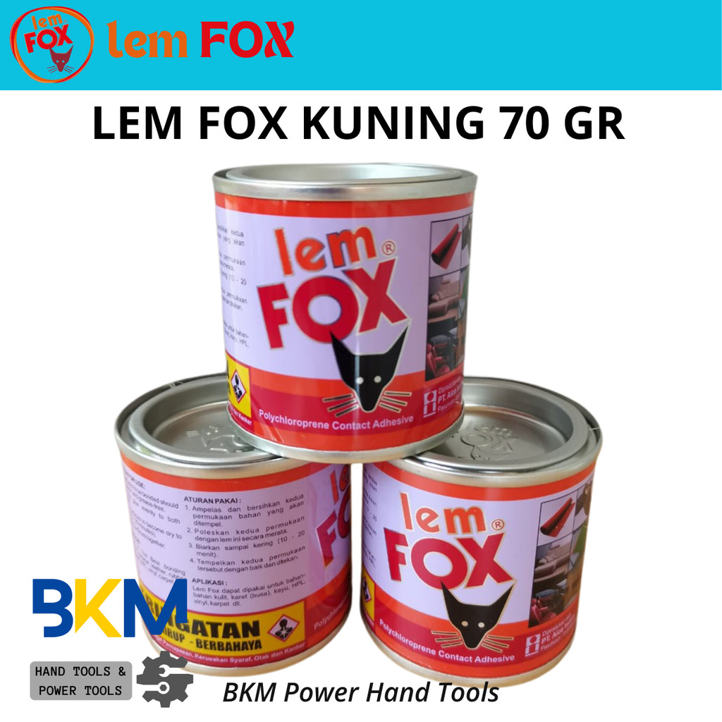 

LEM PEREKAT FOX KALENG KUNING KECIL 70 GRAM 70GR